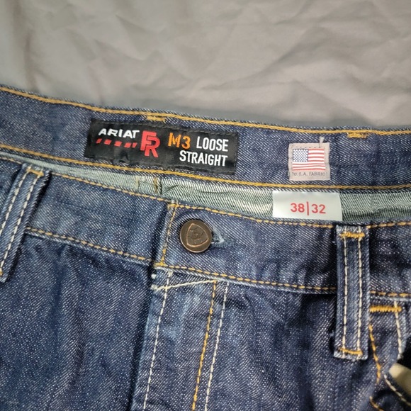 Ariat Other - Ariat FR M3 Jeans Men's 38x32 Blue Flame Resistant Loose Straight Cat 2 2112